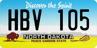 ND license plate HBV105