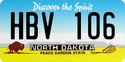 ND license plate HBV106