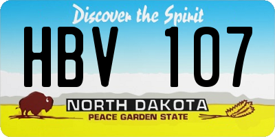 ND license plate HBV107