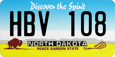 ND license plate HBV108