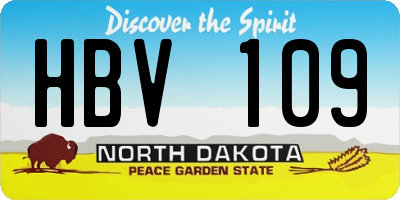 ND license plate HBV109