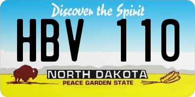 ND license plate HBV110