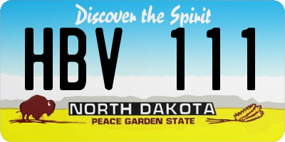 ND license plate HBV111