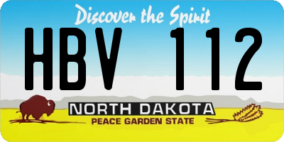 ND license plate HBV112