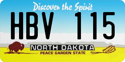 ND license plate HBV115