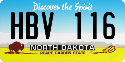 ND license plate HBV116