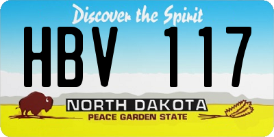 ND license plate HBV117