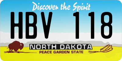 ND license plate HBV118