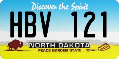 ND license plate HBV121