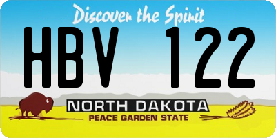 ND license plate HBV122