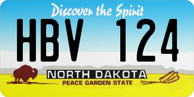 ND license plate HBV124