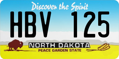 ND license plate HBV125