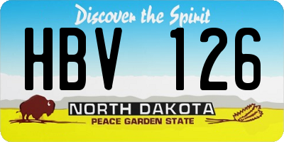 ND license plate HBV126