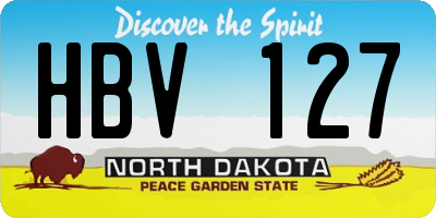 ND license plate HBV127