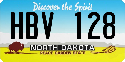 ND license plate HBV128