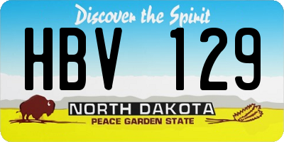 ND license plate HBV129