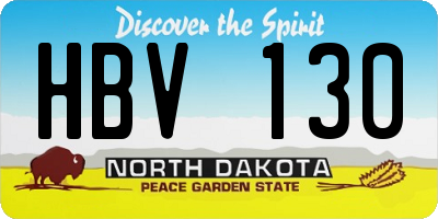 ND license plate HBV130