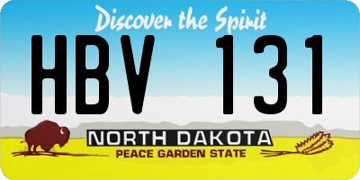 ND license plate HBV131