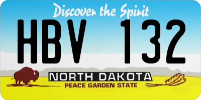 ND license plate HBV132