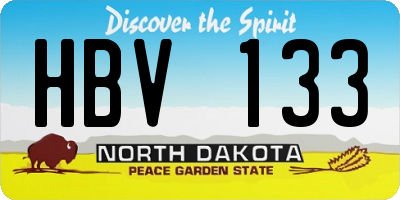 ND license plate HBV133