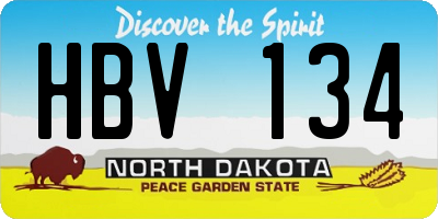 ND license plate HBV134