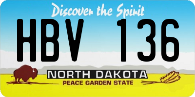 ND license plate HBV136