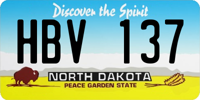 ND license plate HBV137