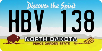 ND license plate HBV138