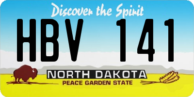 ND license plate HBV141