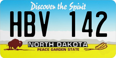 ND license plate HBV142