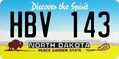 ND license plate HBV143