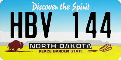 ND license plate HBV144