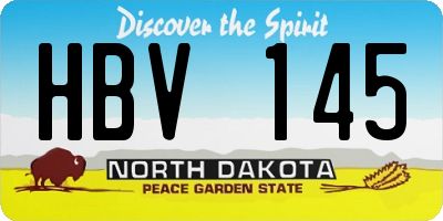 ND license plate HBV145