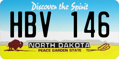 ND license plate HBV146