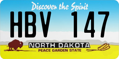 ND license plate HBV147