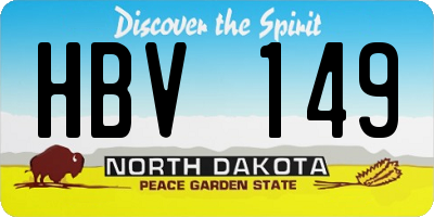 ND license plate HBV149