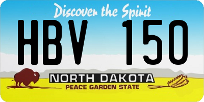 ND license plate HBV150