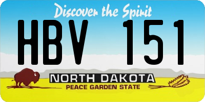 ND license plate HBV151