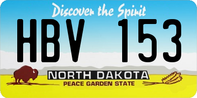 ND license plate HBV153