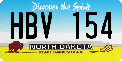 ND license plate HBV154