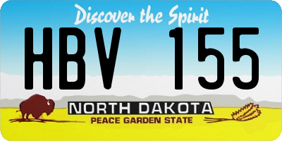 ND license plate HBV155