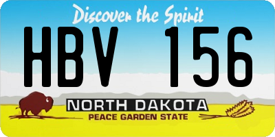 ND license plate HBV156