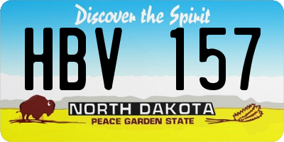 ND license plate HBV157