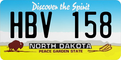 ND license plate HBV158