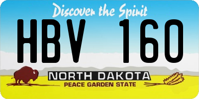 ND license plate HBV160