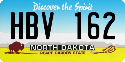 ND license plate HBV162