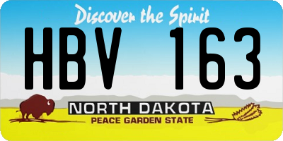 ND license plate HBV163