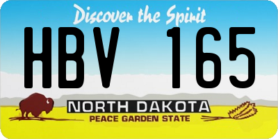 ND license plate HBV165