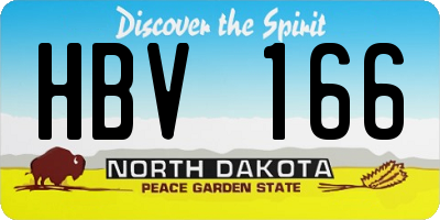 ND license plate HBV166