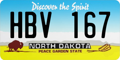 ND license plate HBV167